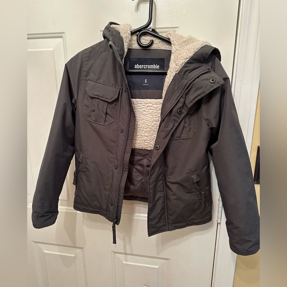 COPY - Abercrombie and Fitch Kids Jacket. Brown, size youth small (8-10).